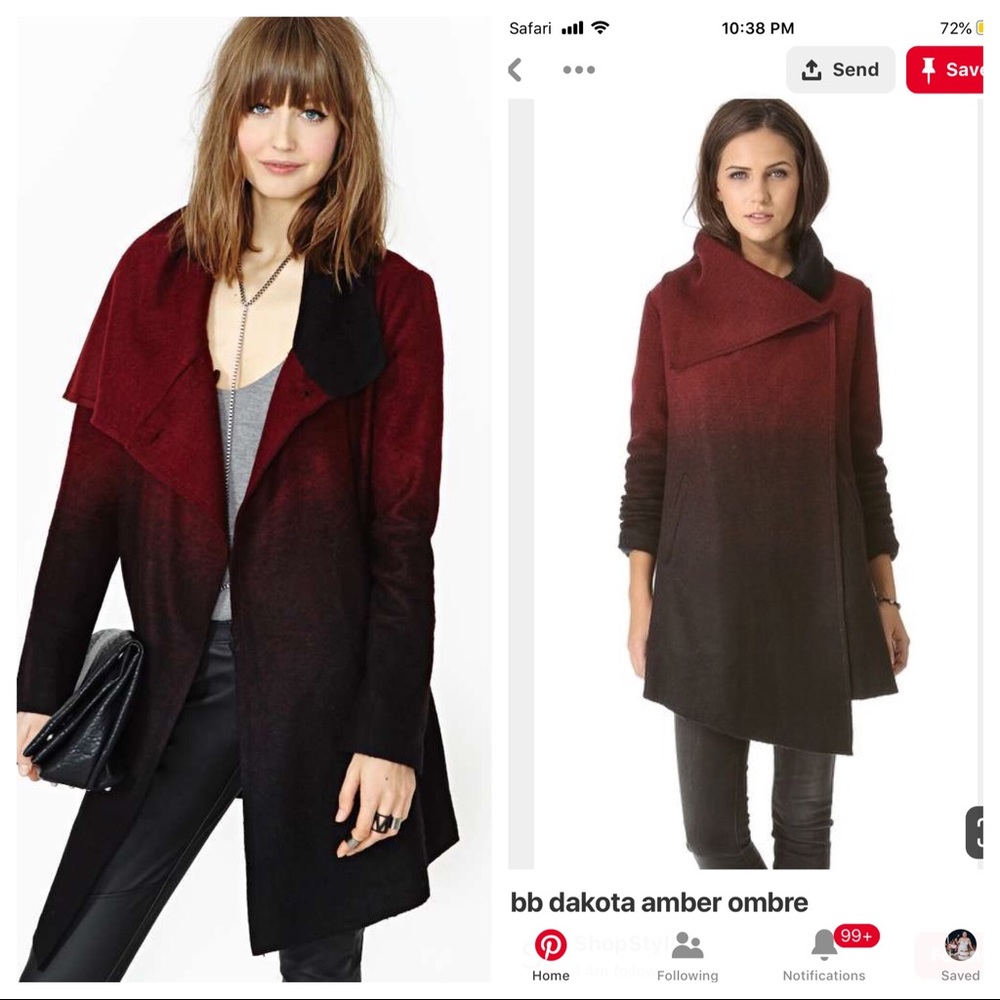 Ombré wool pea coat